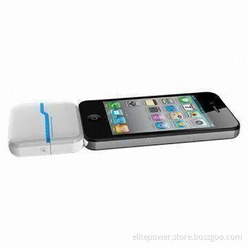 Wireless Mobile Phone Charger/Power Bank for iPhone 5, 4, 3G and iPod, 1,500mAh, 90g, 5V, 1A